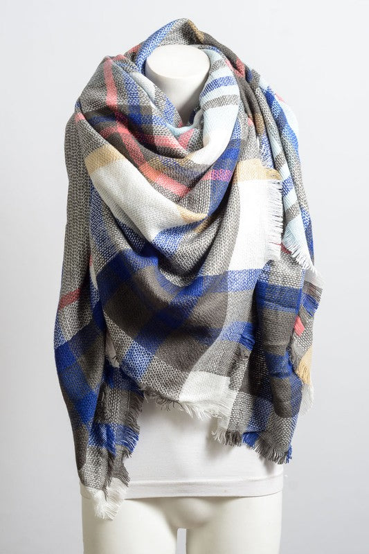 Blue Plaid Scarf