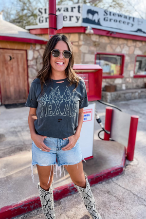 Texas Flame Distressed Graphic Tee