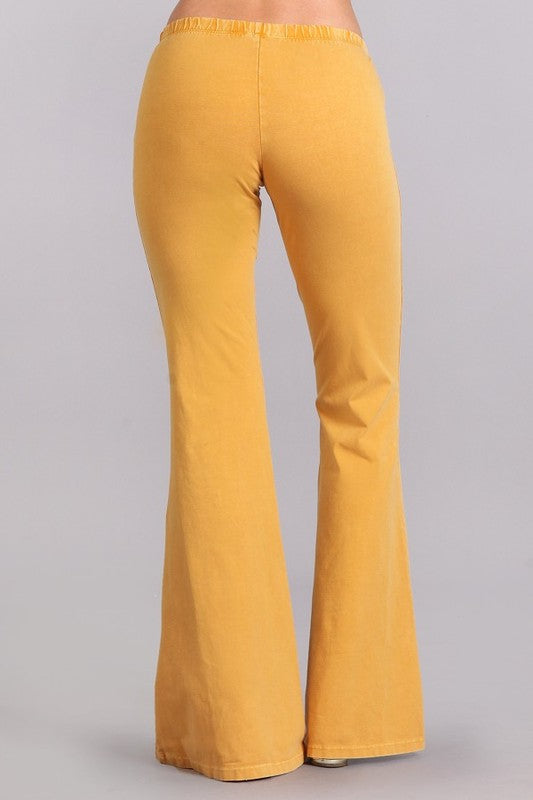 High Waisted Mustard Yellow Bell Bottom Pants High Waist Flared
