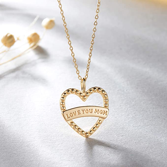 18K Gold Filled Love You Mom Necklace