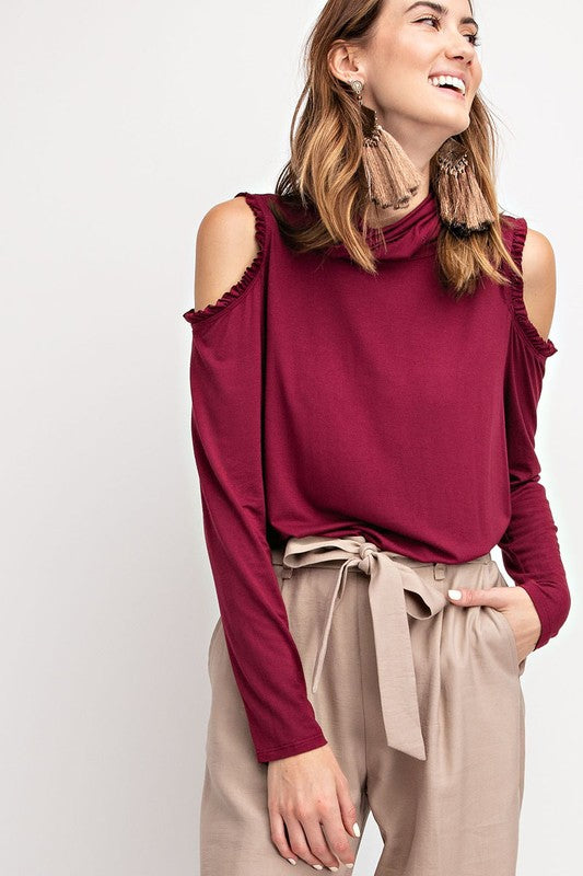 open cold shoulder top