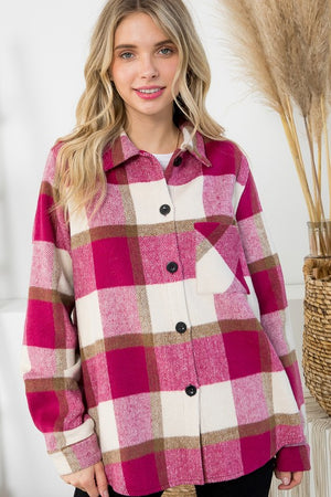 Pink Plaid Shacket