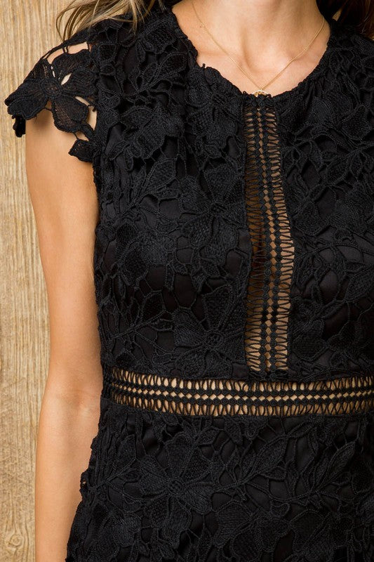 Celine Lace Black Dress Medium
