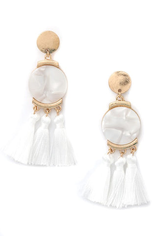white vintage earrings for women