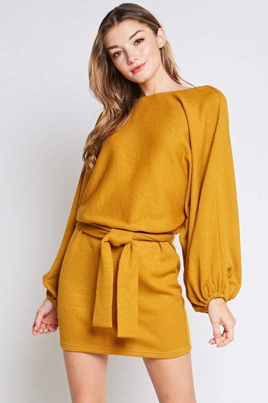 Open Back Long Sleeve Dress