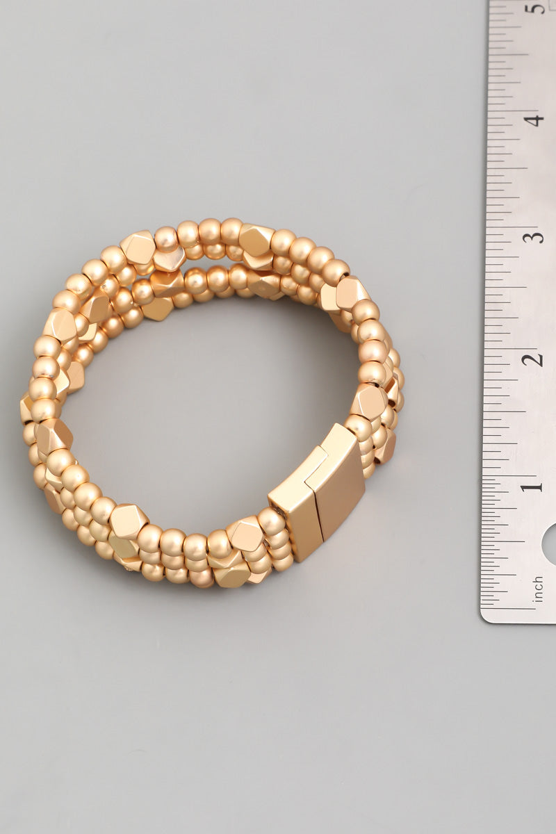 Nadia Magnetic Gold Beaded Bracelet Set