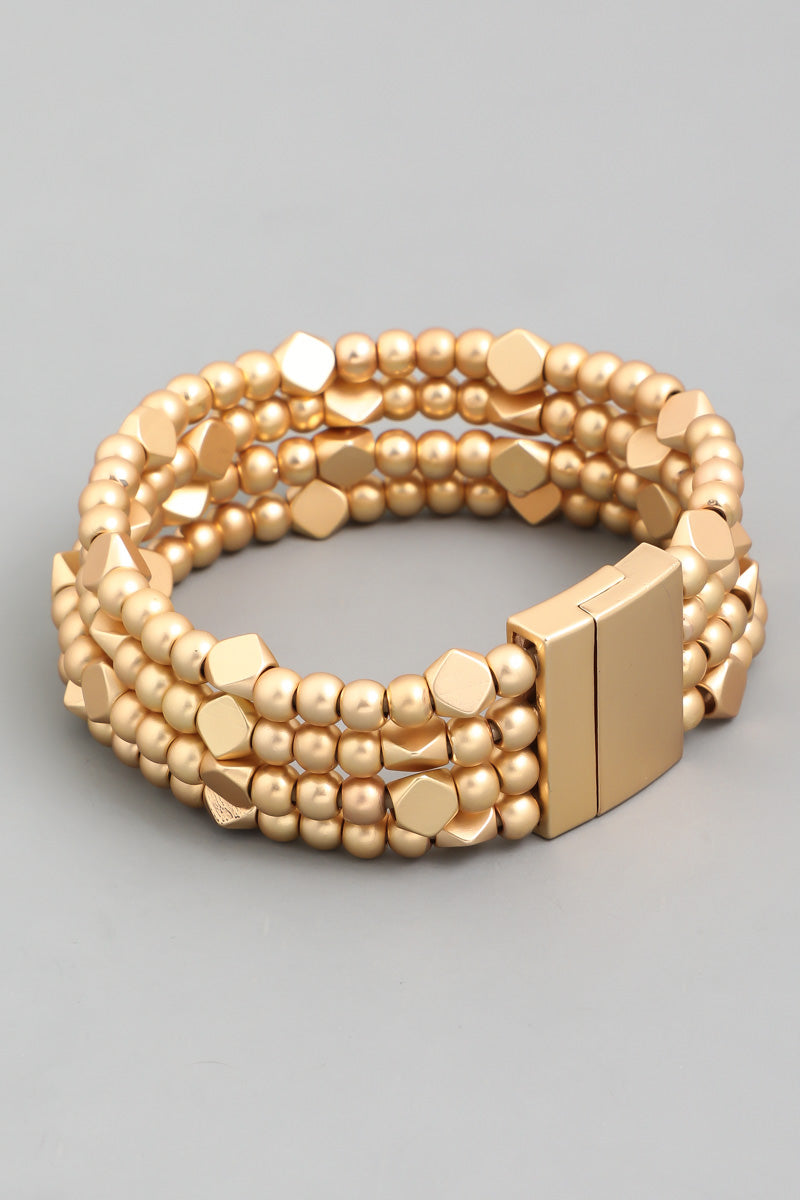Nadia Magnetic Gold Beaded Bracelet Set
