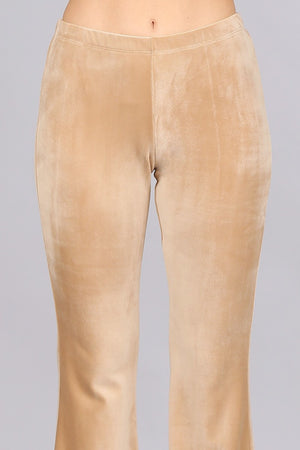 Modern Must Have | Luxe Beige Velvet Bell Bottoms