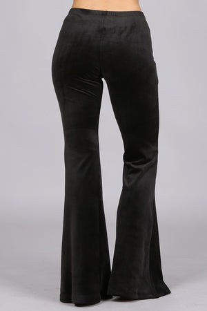 Modern Must Have | Luxe Black Velvet Bell Bottoms