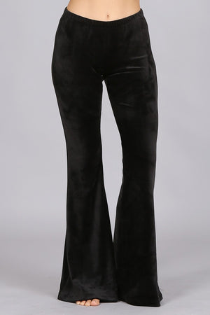 Modern Must Have | Luxe Black Velvet Bell Bottoms