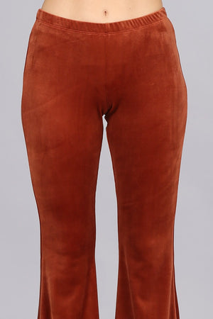 Modern Must Have | Luxe Rust Velvet Bell Bottoms