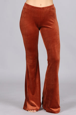 Modern Must Have | Luxe Rust Velvet Bell Bottoms