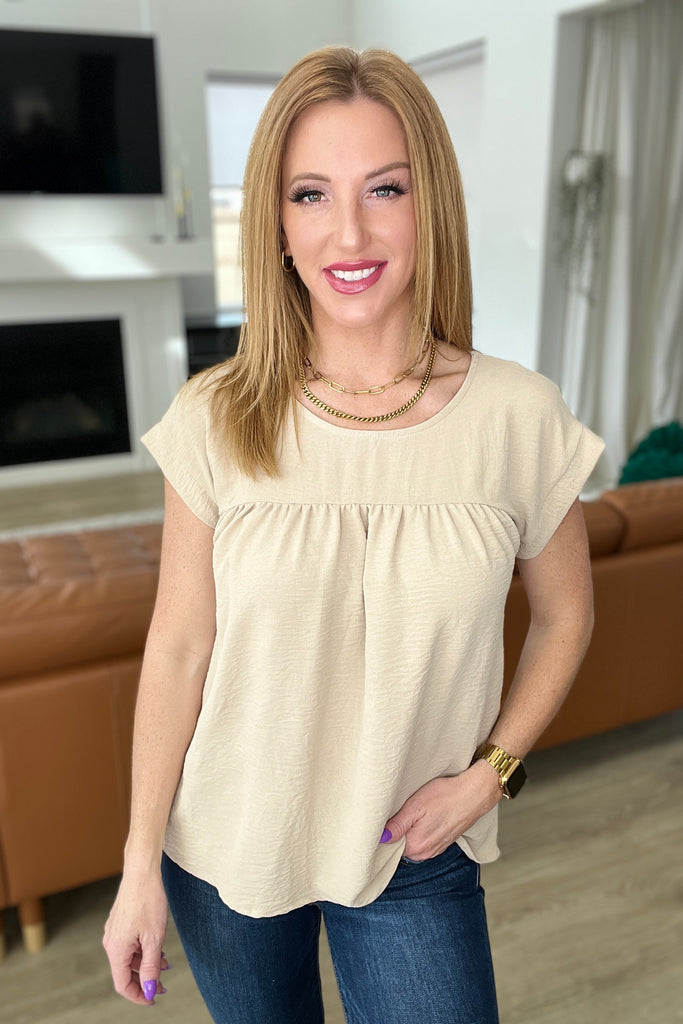   Airflow Babydoll Top in Taupe  