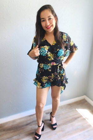 Embellished Floral Romper