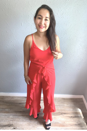 Stay In Style Cami Red Jumpsuit