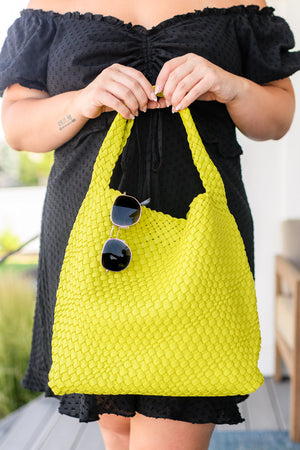 Woven Tote in Citron