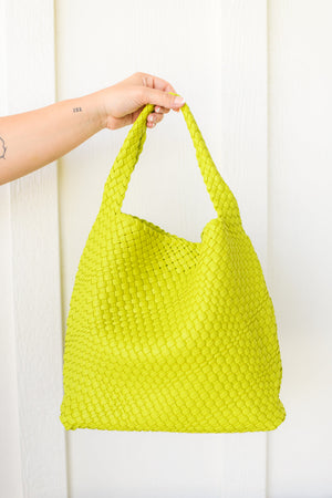 Woven Tote in Citron