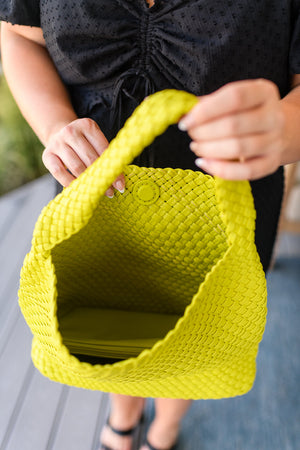 Woven Tote in Citron