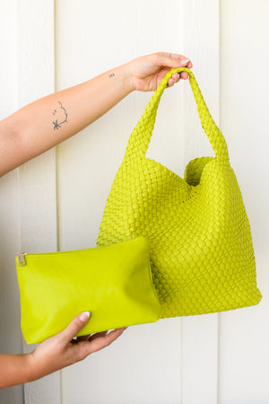 Woven Tote in Citron