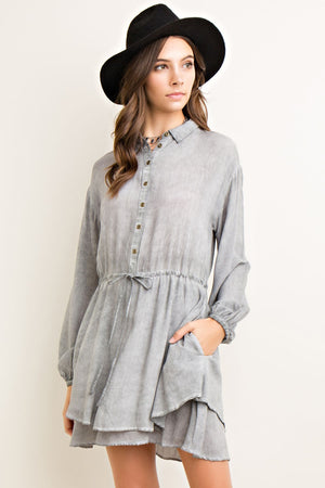 Perfect Grey Drawstring Dress