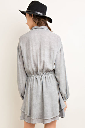 grey drawstring dress Fleur du Mal | Riley Dress | Medium Heather Grey