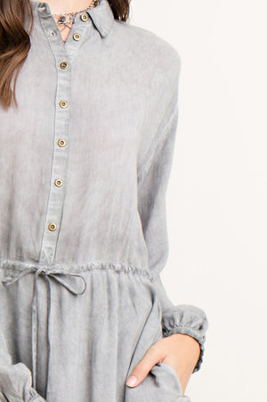 Perfect Grey Drawstring Dress