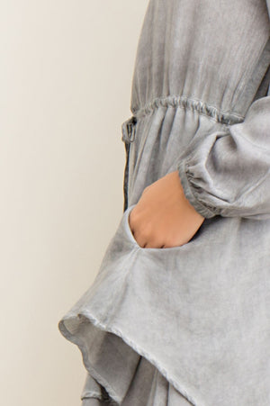 Perfect Grey Drawstring Dress