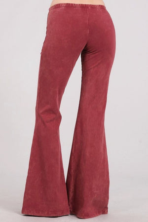 Red flare pants for women