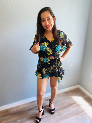 Embellished Floral Romper