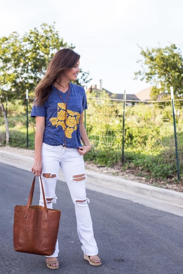 Sunny Yellow Rose Texas Graphic Tee