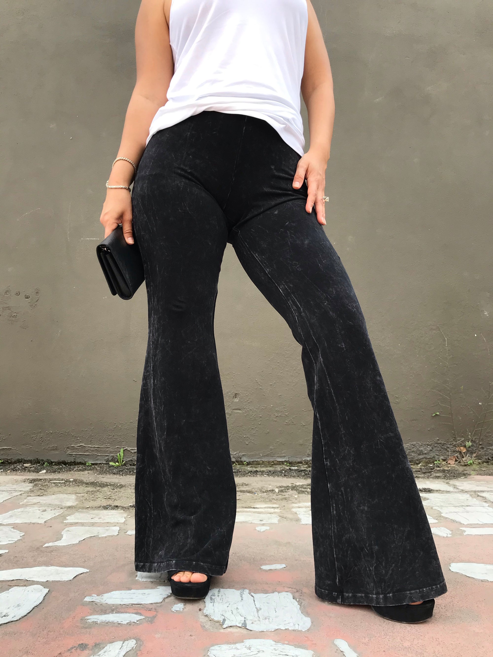 Black Bell Bottom Pants