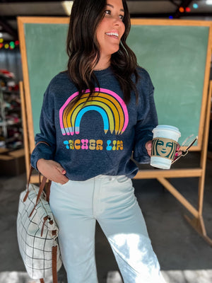 Teacher Life Rainbow Sweatshirt