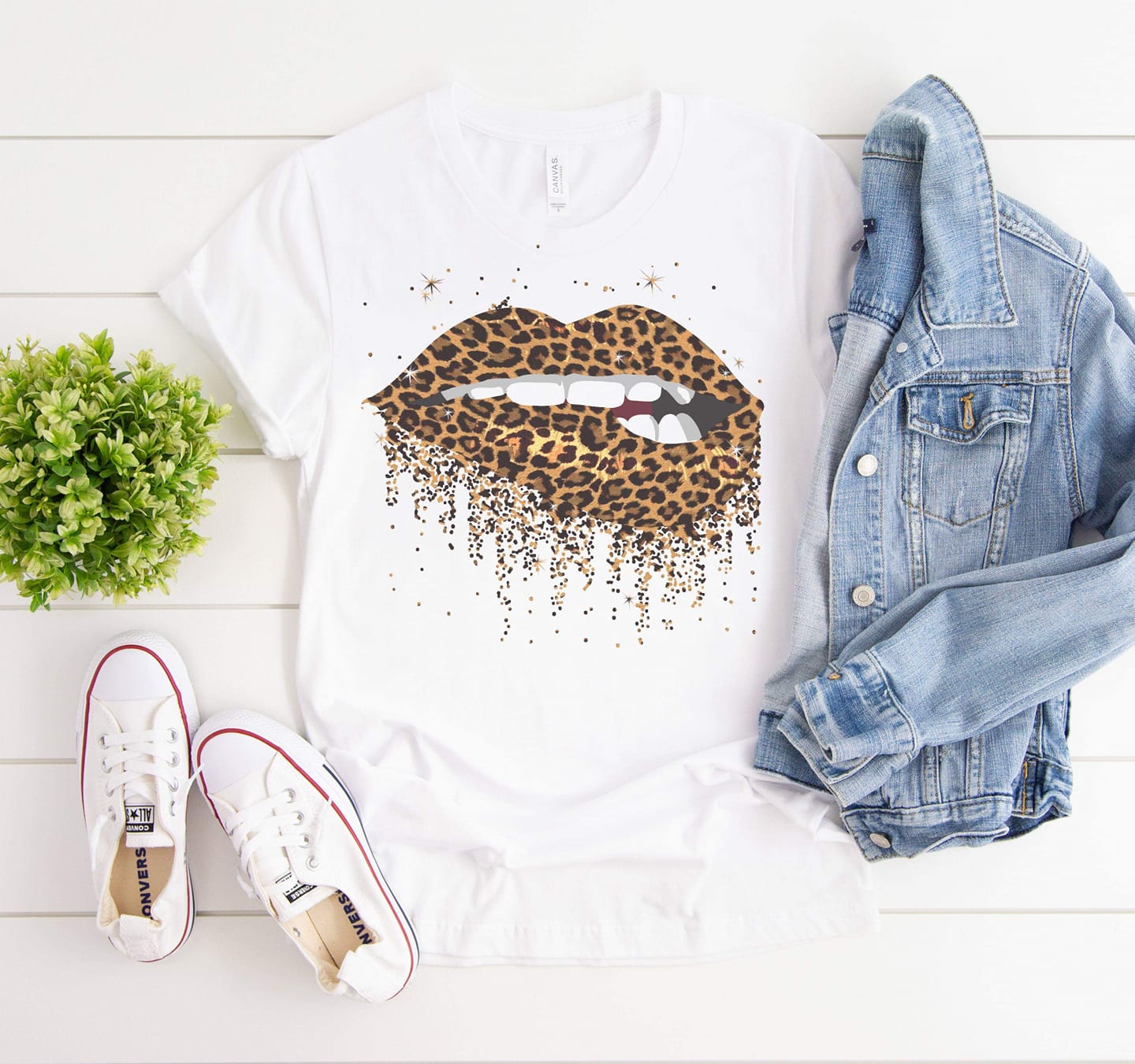 leopard graphic tee